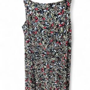 J. Jill Wearever Floral Smocked Bodice Midi Dress - Small